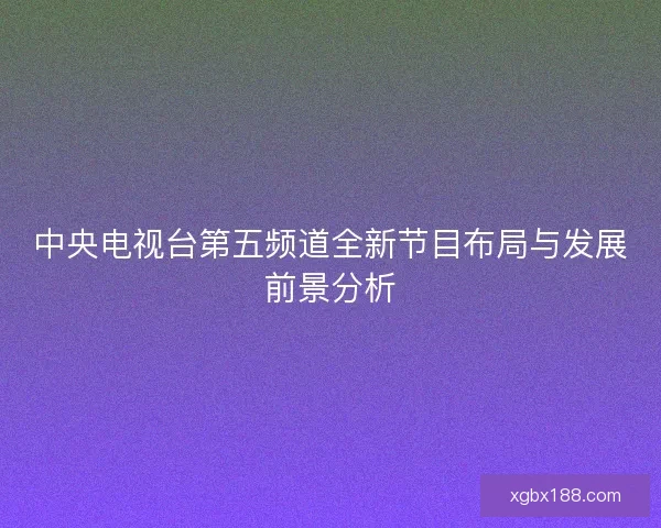 中央电视台第五频道全新节目布局与发展前景分析 中央电视台第五频道全新节目布局与发展前景分析