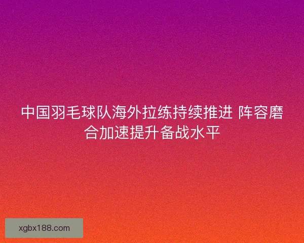 中国羽毛球队海外拉练持续推进 阵容磨合加速提升备战水平