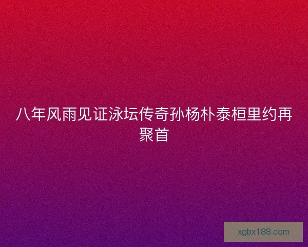 八年风雨见证泳坛传奇孙杨朴泰桓里约再聚首